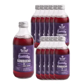 Kombucha Antiox E Power, sapore aronia & ciliegia (11+1 gratis)